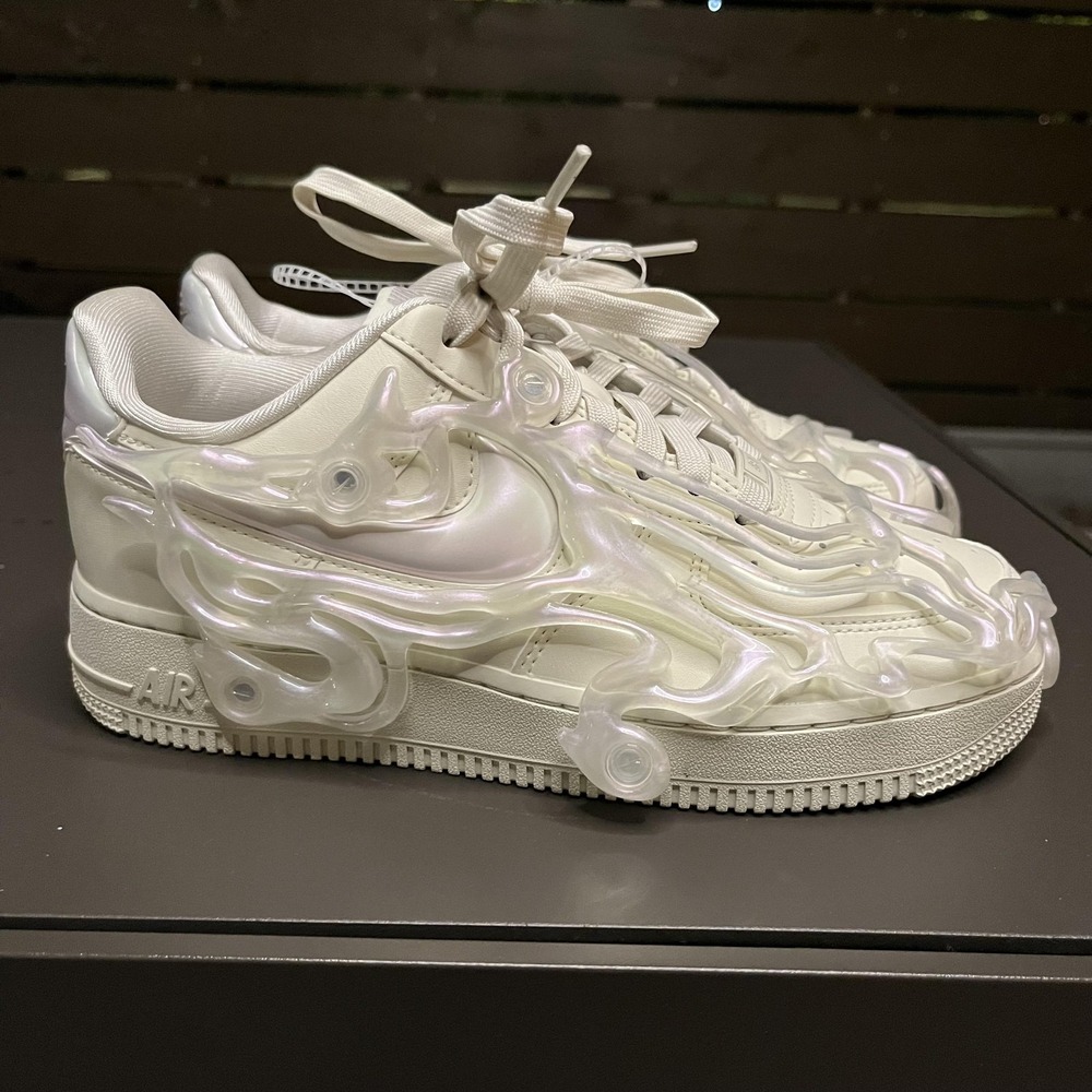 Nike Air Force 1 Low Shoes Womens‎ Size 8 White Iridescent TPU Cage FZ2602-001